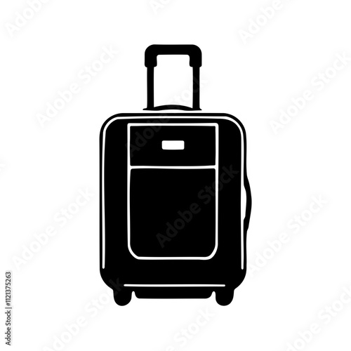 A travel luggage icon silhouette on white background