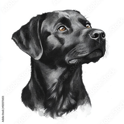 Black Labrador Retriever Portrait in Bold Artistic Style photo