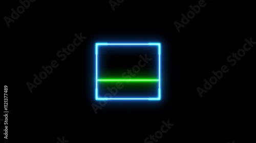 Scanning concept. Scanning the QR code icon animation, QR code being scanning concept. lock secure security icon. neon line scanning animation on black background.