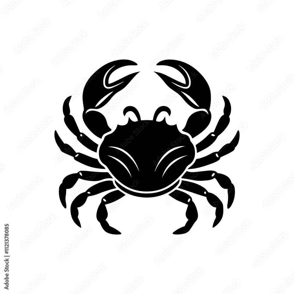 crab silhouette, black and white silhouette, vector and illustration crab silhouette, black and white silhouette, vector and illustration