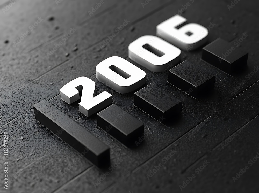 Number 2006 on a Black Surface Number 2006 on a Black Surface