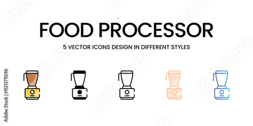 Food Processor icons in different style vector stock illustration