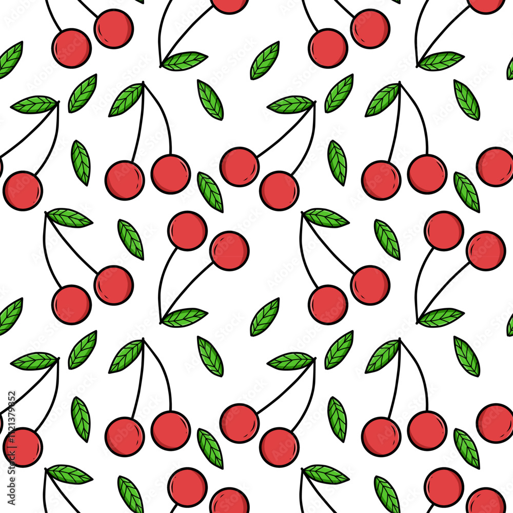 Cherry fruit seamless patter vector eps Cherry fruit seamless patter vector eps