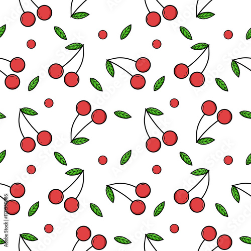 Cherry fruit seamless patter vector eps