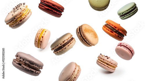 Wallpaper Mural Colorful Assorted Macarons on a Clean White Background Torontodigital.ca