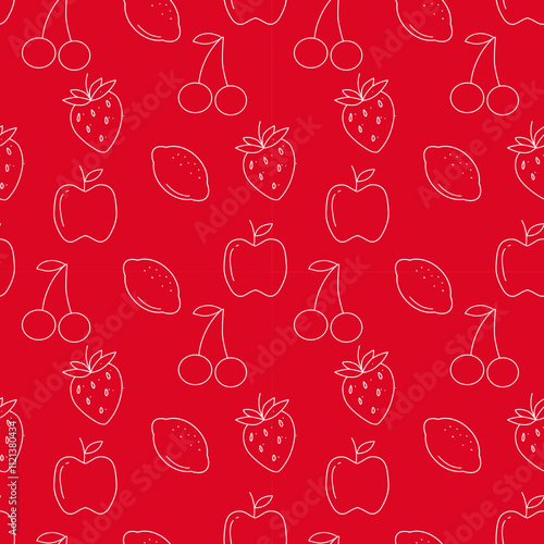 Simple Outline fruit seamless pattern, for textile or food wrapping
