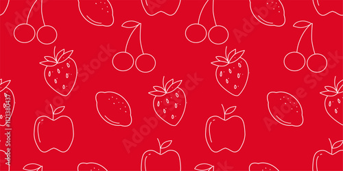 Simple Outline fruit seamless pattern, for textile or food wrapping