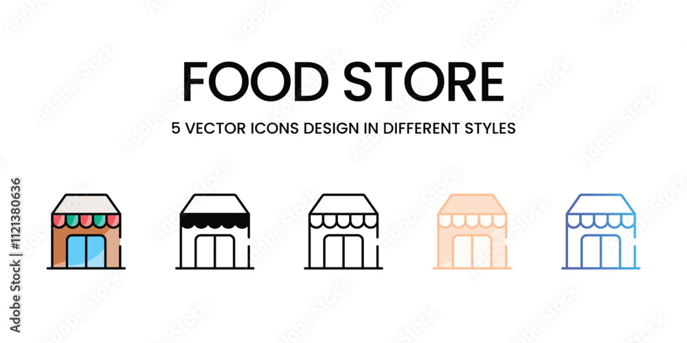 Food Store icons in different style vector stock illustration Food Store icons in different style vector stock illustration