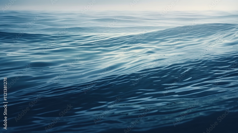 Fototapeta premium Tranquil Ocean Waves Reflecting Soft Light at Dusk