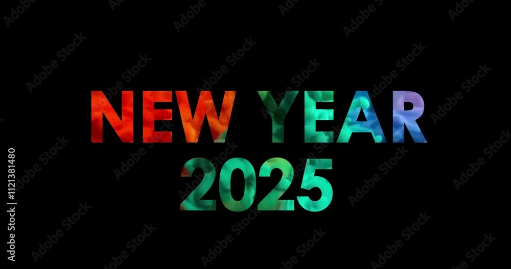 New Year 2025 text animation. 4K high Resolution video New Year 2025 text animation. 4K high Resolution video