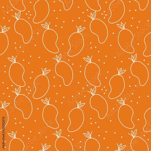 Simple Outline fruit seamless pattern, for textile or food wrapping
