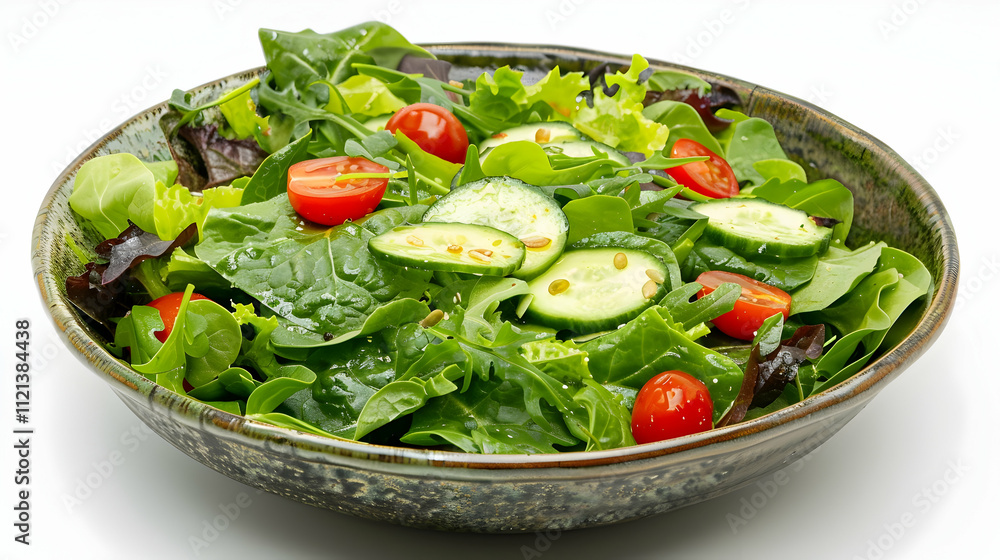 Fresh green salad with cherry tomatoes and cucumber in a bowl. Fresh green salad with cherry tomatoes and cucumber in a bowl.