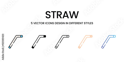 Straw icons in different style vector stock illustration