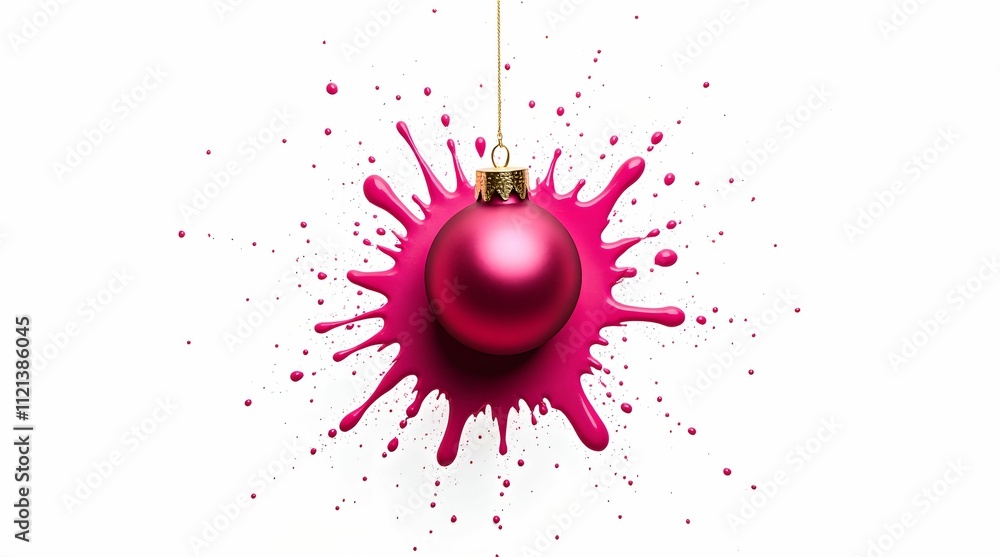 A bright ball surrounded by splashes of paint symbolizing the holiday. A bright ball surrounded by splashes of paint symbolizing the holiday.