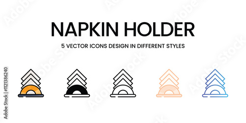 Napkin Holder icons in different style vector stock illustration