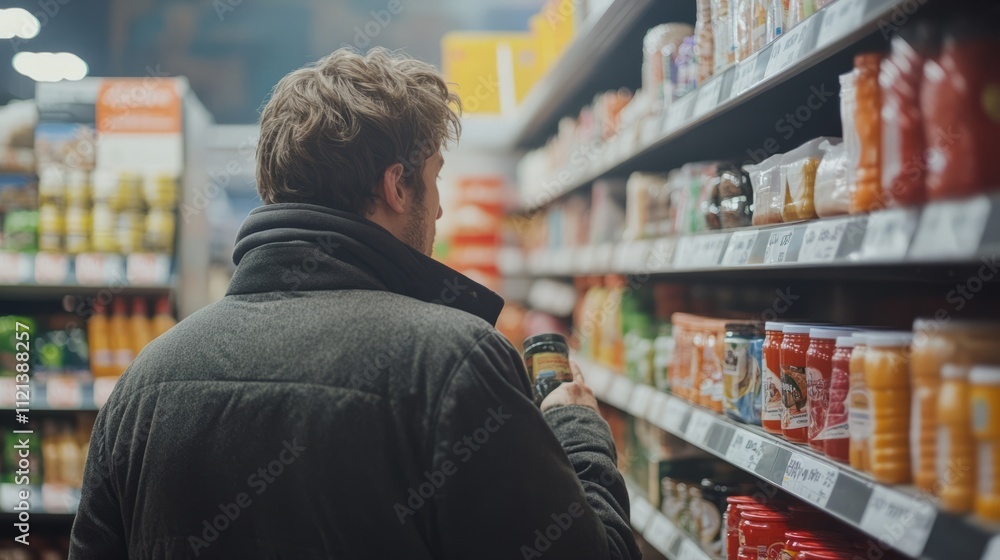 person in the supermarket in motion person in the supermarket in motion