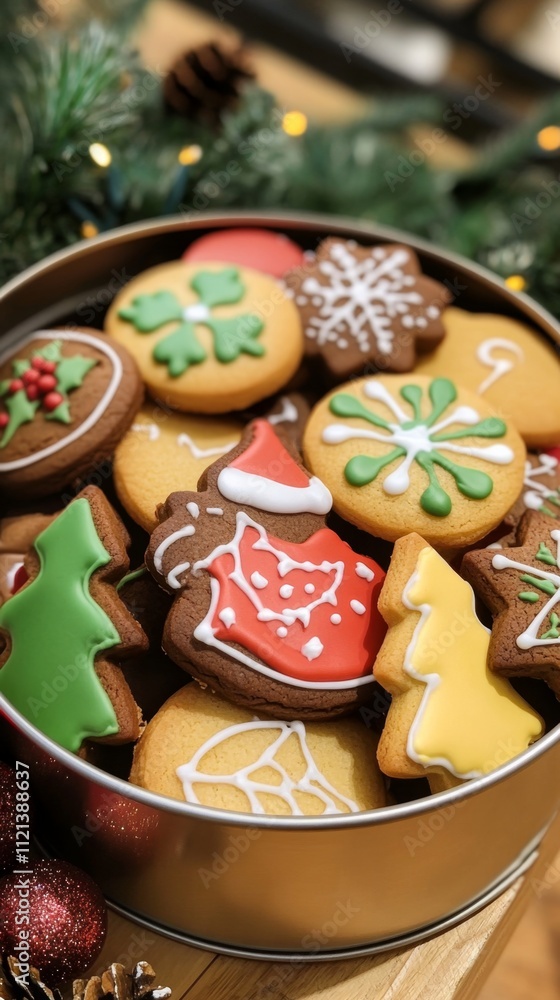 Christmas Decorated Gingerbread Cookies in a Tin Christmas Decorated Gingerbread Cookies in a Tin