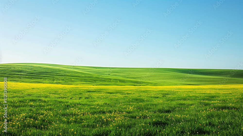 landscape of green fields with beautiful clouds floating over blue sky illustrating elements of natural beauty landscape of green fields with beautiful clouds floating over blue sky illustrating elements of natural beauty