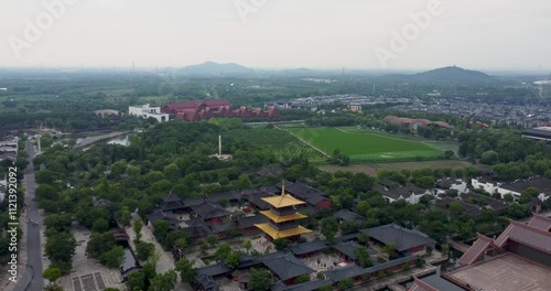 Aerial photography of Guangfulin ruins in Songjiang District, Shanghai