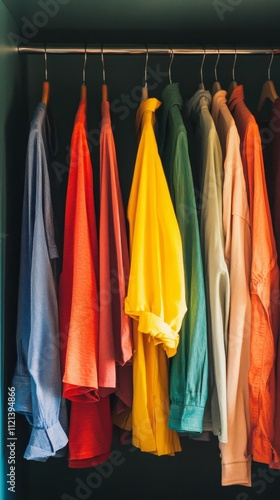 Wallpaper Mural Colorful Wardrobe Display - A Rainbow of Clothes Torontodigital.ca