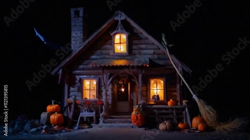 House with halloween decoration is very cool