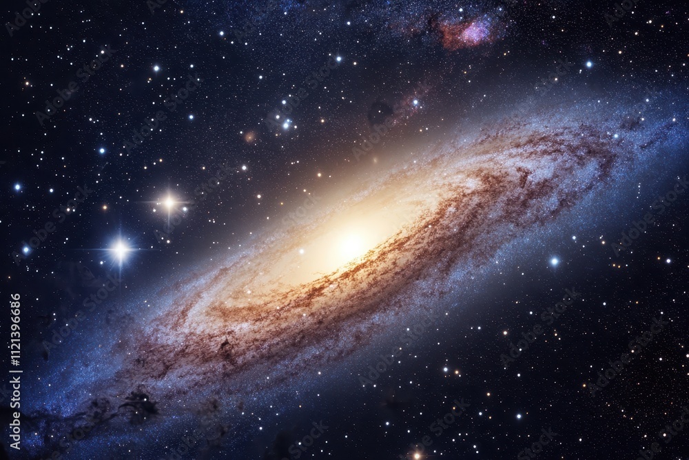 Fototapeta premium A Spiral Galaxy in the Vastness of Space