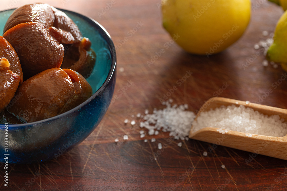 A typical Mediterranean dish: lemons preserved in brine.