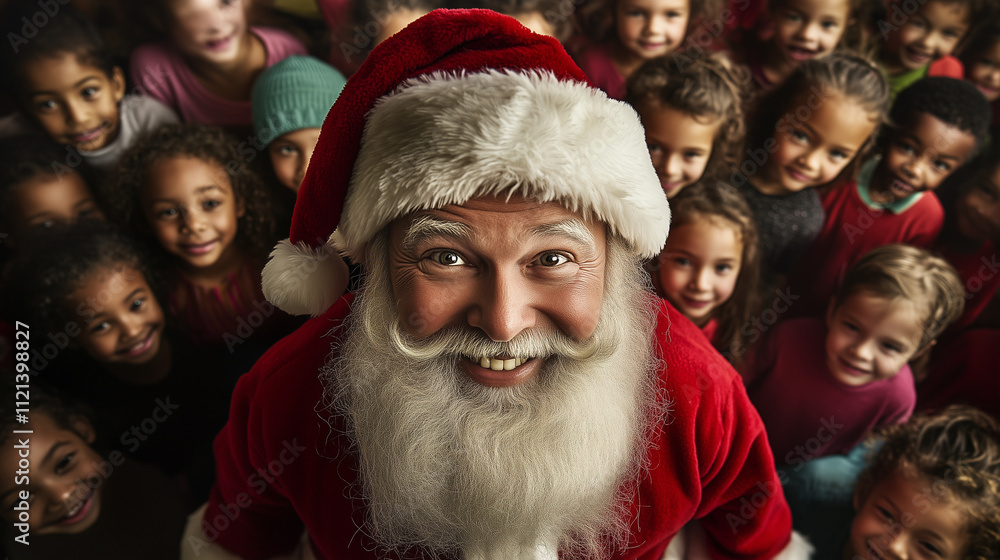 Diversity and Joy: Santa Claus with Children of All Races Diversity and Joy: Santa Claus with Children of All Races