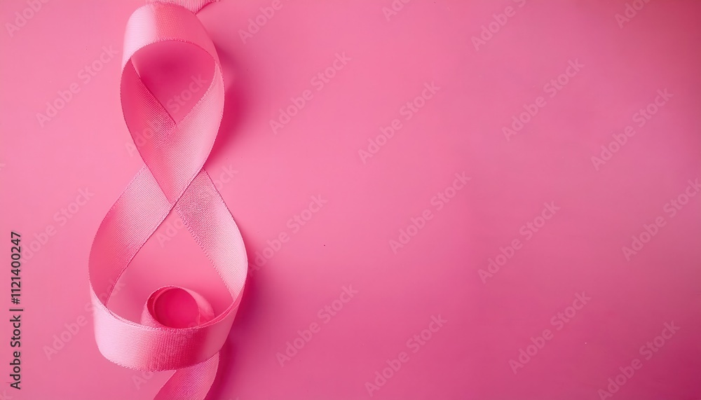 Celebrate International Women's Day. Elegant Pink Ribbon on Vibrant Background with Copy Space for Empowering Messages, Promotions, or Spring Campaigns. Perfect for 8th March Awareness Designs Celebrate International Women's Day. Elegant Pink Ribbon on Vibrant Background with Copy Space for Empowering Messages, Promotions, or Spring Campaigns. Perfect for 8th March Awareness Designs