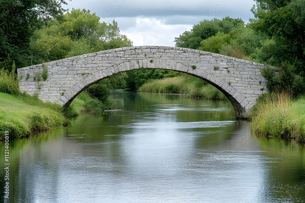Fototapeta premium Ancient stone bridge over river