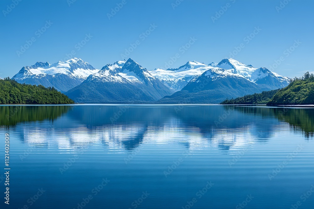 Mountain landscape with glacier lake Mountain landscape with glacier lake