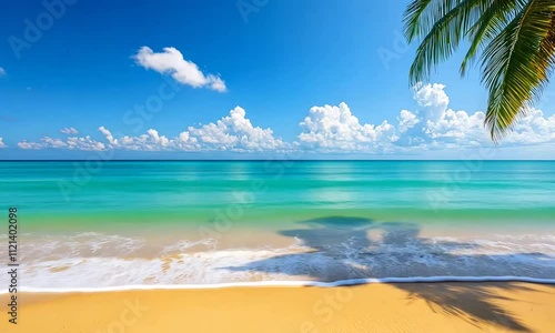 Wallpaper Mural Tropical Beach with Palm Tree and Clear Sky
 Torontodigital.ca