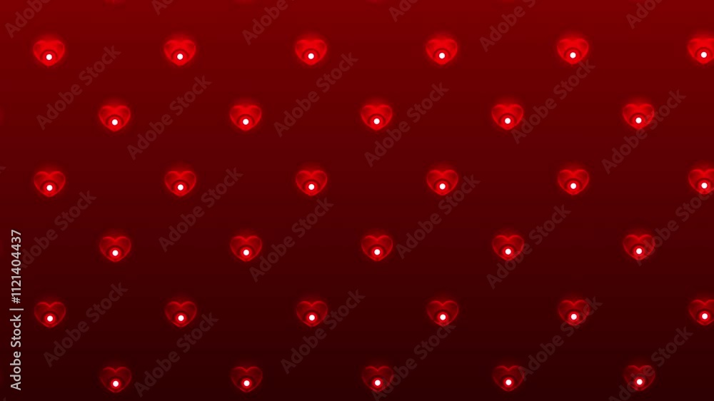 Valentine Day Animation Loop Background with Hearts Lights Valentine Day Animation Loop Background with Hearts Lights
