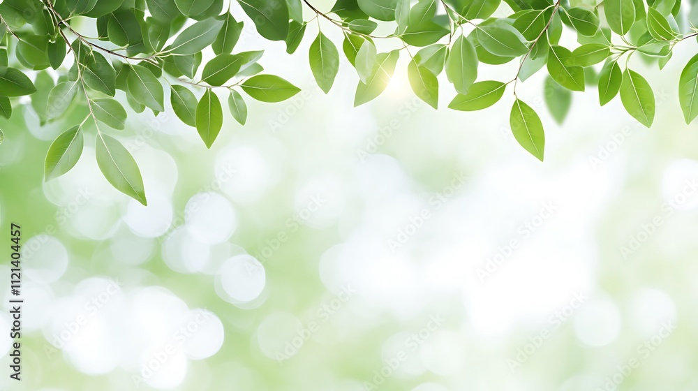 Fototapeta premium A Lush Green Hedge Surrounded by Soft Sunlight and a Blurry Background