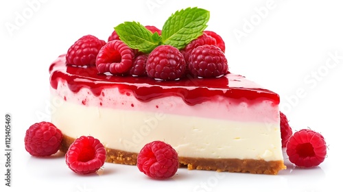 raspberry cheesecake with mint