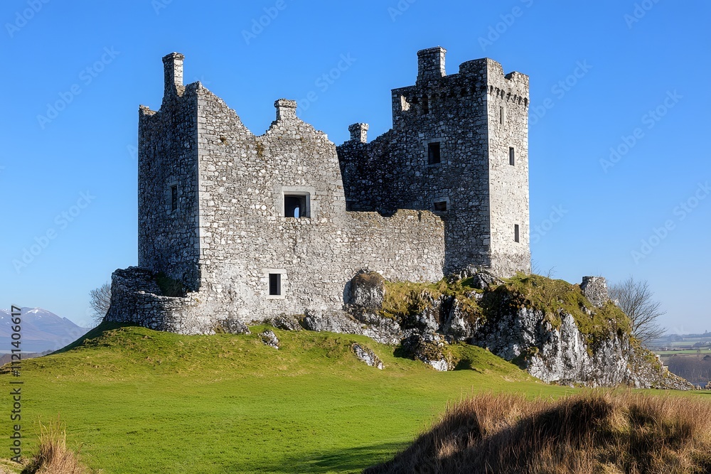 Historic castle on hilltop Historic castle on hilltop