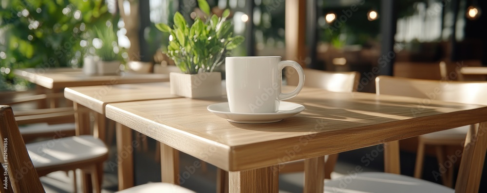 Fototapeta premium Cozy Dining Area Warm Seating, Charming Decor, and Soft Lighting Create a Relaxed and Inviting Atmosphere Perfect for intimate gatherings, romantic dinners, or quiet breakfasts Enjoy the ambiance of