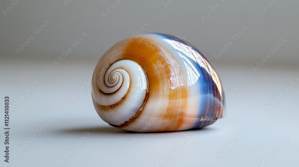 A strikingly patterned shell sits elegantly against a plain white background, showcasing nature's intricate designs. A strikingly patterned shell sits elegantly against a plain white background, showcasing nature's intricate designs.