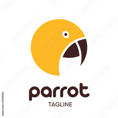 parrot, falcon, Caribbean, Eagle bird emblem vector creative logo Symbol Icon, bird face Illustration, Simple, minimalist Design, Perfect for a pet store, bird sanctuary, tropical brand