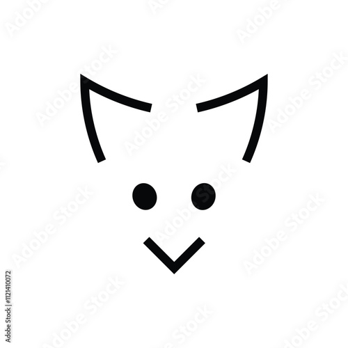 Minimalist animal logo, vector icon, abstract symbol. Inspired by a fox, rabbit, cat, and rat. Perfect for a tech, creative, or nature-inspired brand, Cute Animal Logo