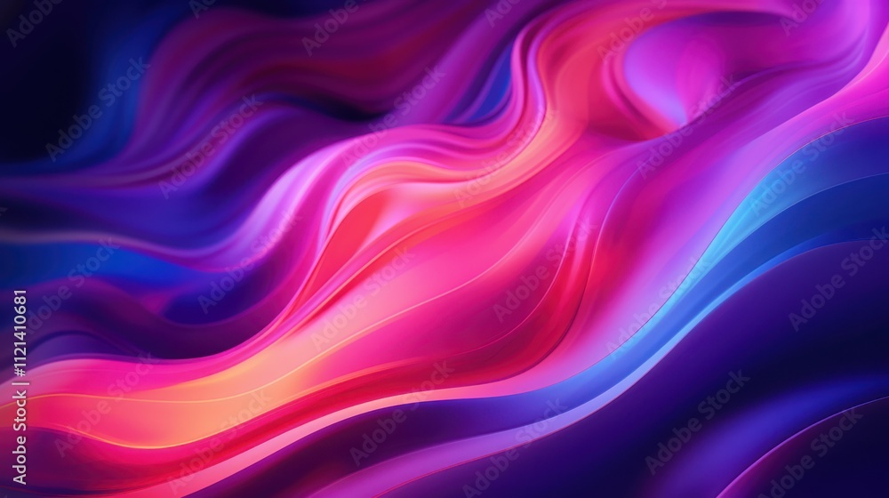 Fototapeta premium Abstract Swirling Vibrant Pink Purple Blue Hues