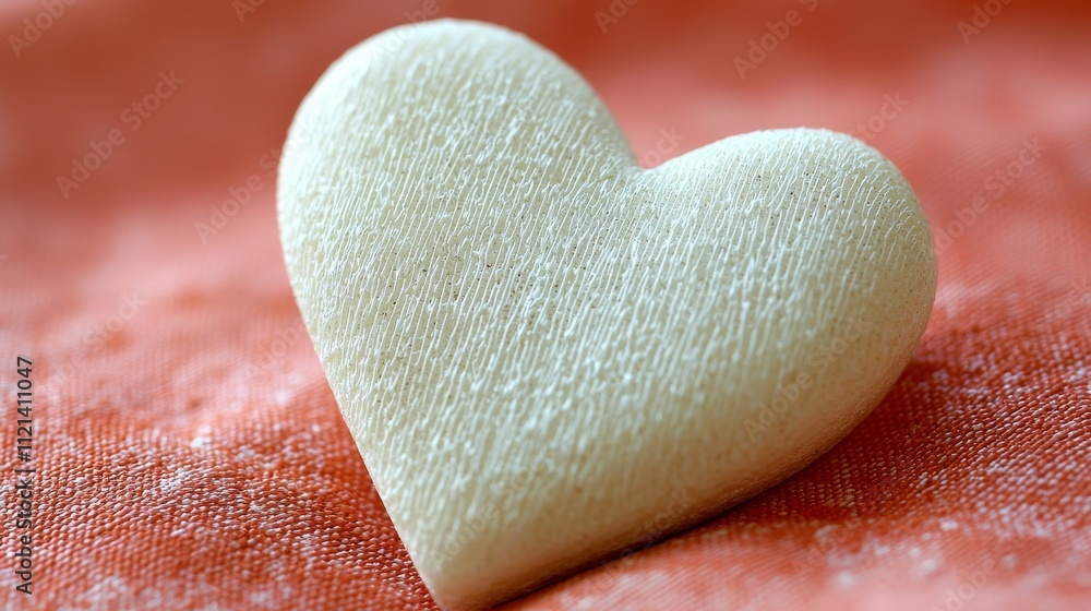 Obraz premium Valentine's Day Heart Decoration Romantic Setting Textile Art Cozy Atmosphere Close-Up View Love Concept