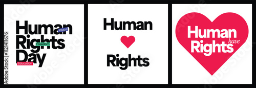 International Human Rights Day Modern Minimal Vector illustration Typography Posters Minimalistic Design 10 December