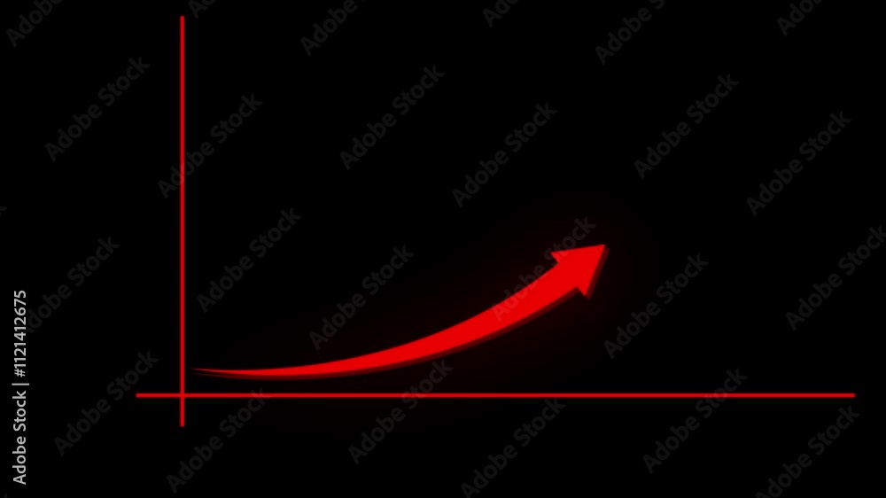 Red Color Graph Creative red color Graph hand drawn arrow chart growing up. Business ...