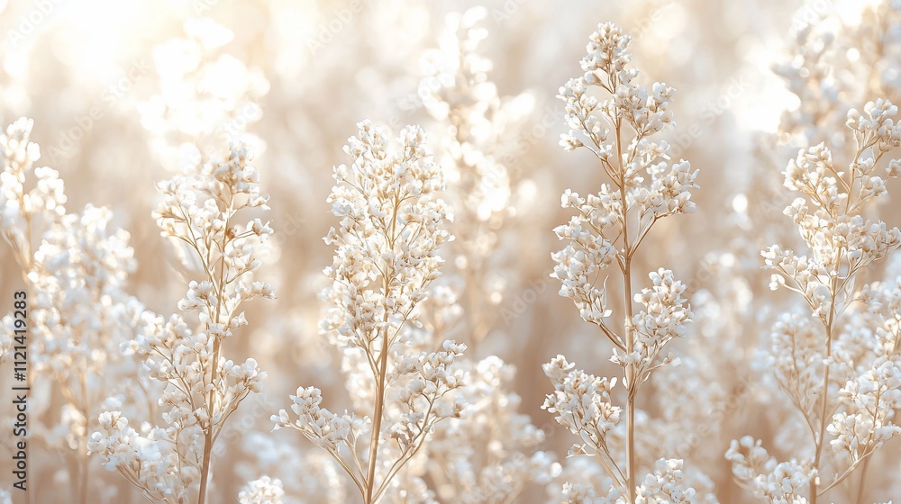 Soft, sunlit field of dried wildflowers. Soft, sunlit field of dried wildflowers.