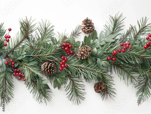 Wallpaper Mural Festive Pine and Holly Borders - Elegant Christmas Greenery Designs Torontodigital.ca
