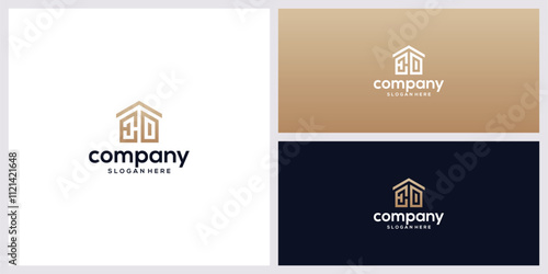letter ed logo and home
