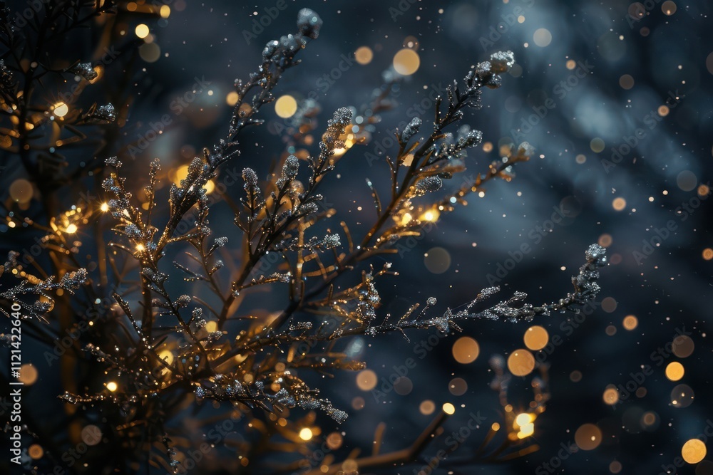 Naklejka premium Golden Lights and Starry Nightscapes - Magical Festive Collection