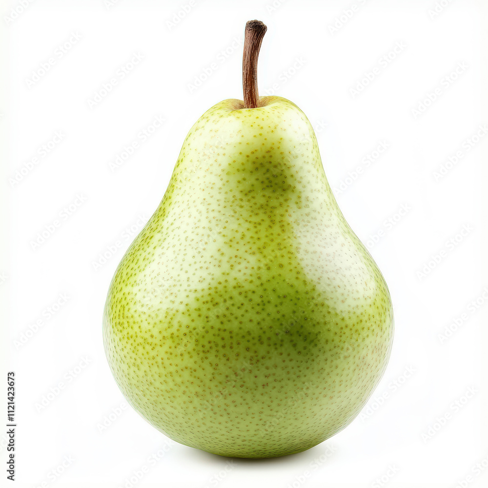 Fresh Green Pear on White Background, Isolated, Healthy Fruit for Nutrition, Diet, and Culinary Uses, Perfect for Food Photography and Illustrations Fresh Green Pear on White Background, Isolated, Healthy Fruit for Nutrition, Diet, and Culinary Uses, Perfect for Food Photography and Illustrations