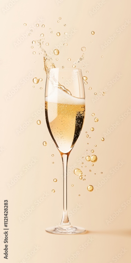Champagne Flute with Bubbles Champagne Flute with Bubbles